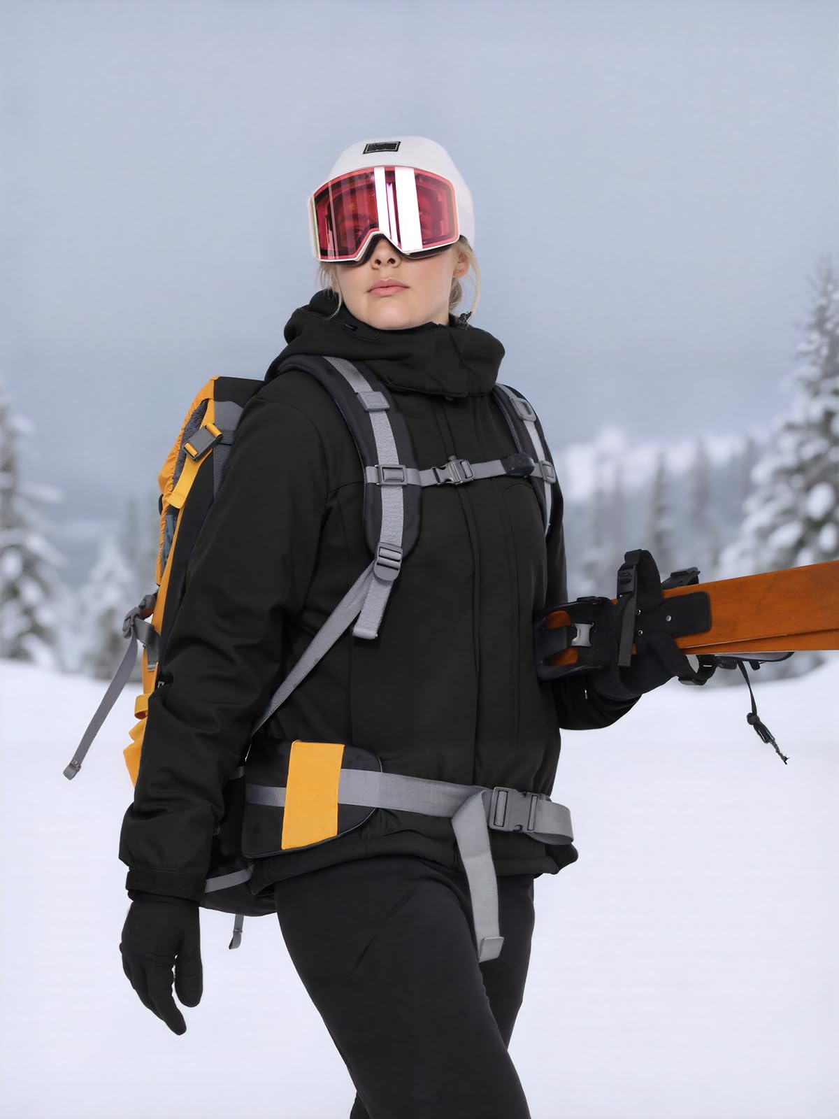 OutPro Damen Skijacke Winter Schneemantel Warm Fleece Mountain Wasserdichte Damenjacke Snowboardjacken