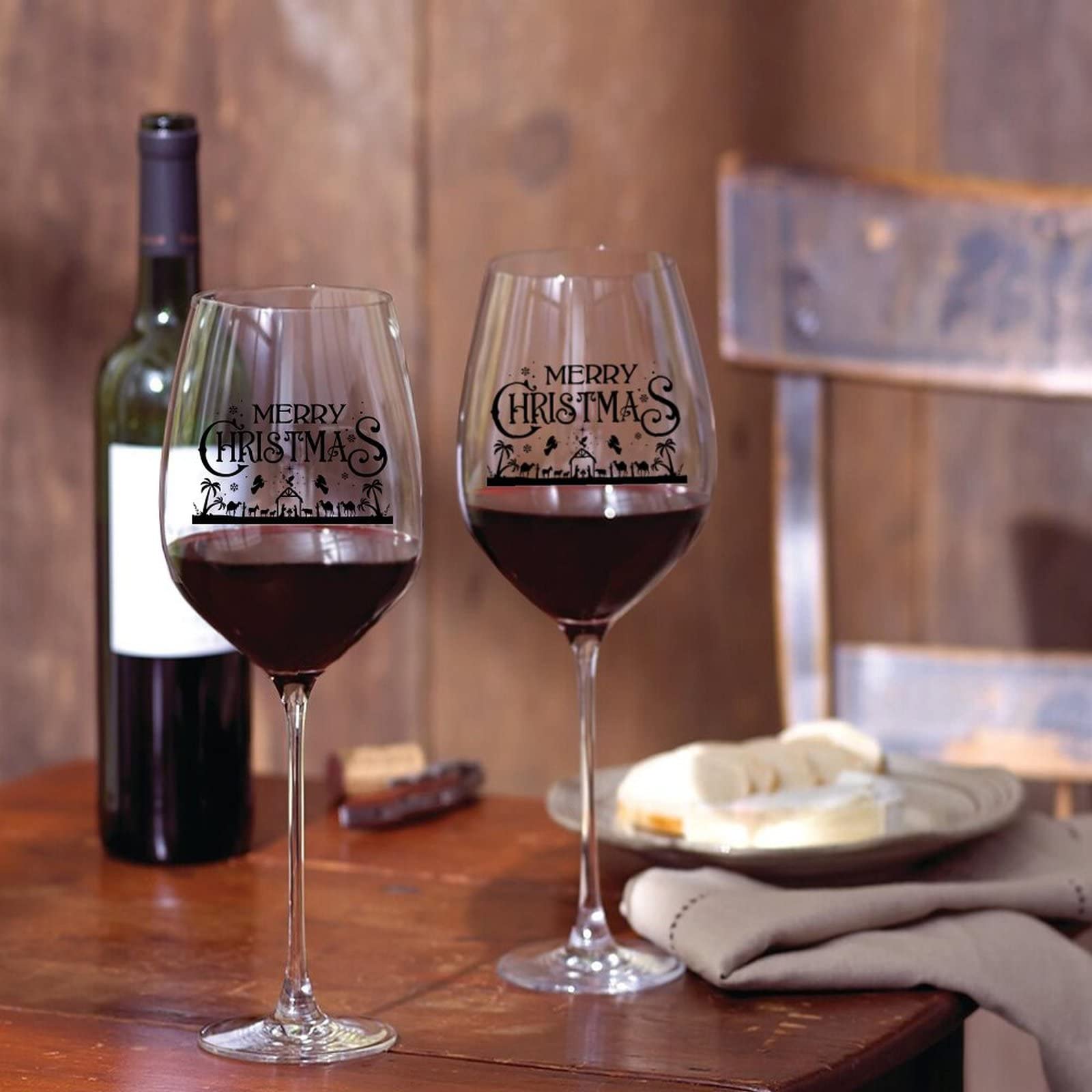 Copa de vino de Feliz Navidad, copa de vino de 17 onzas, juego de 2 regalos para mamá, gran regalo de vino para boda, aniversario, Navidad, cumpleaños