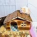 Hamiledyi Hamster Hideout Wooden Hamster House and Bridge with Windows Habitats Decor for Rat Gerbils Mice Playing Hiding