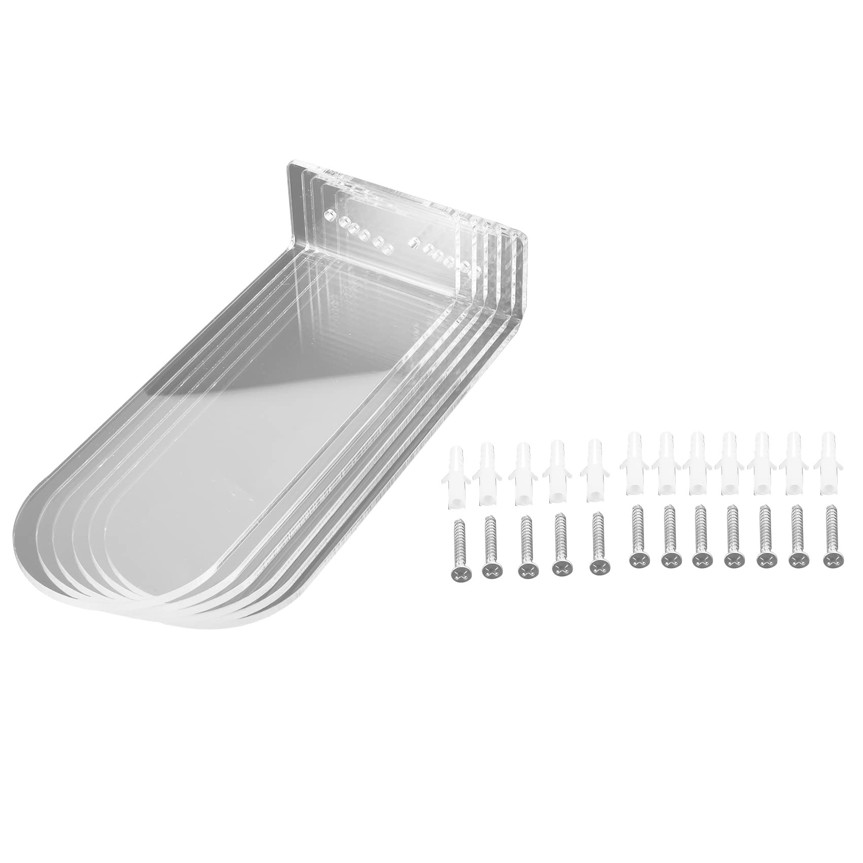 Kopinma 6 Pack Floating Shoe Shelves,Transparent Acrylic Wall Mounted Shoe Display Shelves,for Display Collectible Shoe&Sneaker