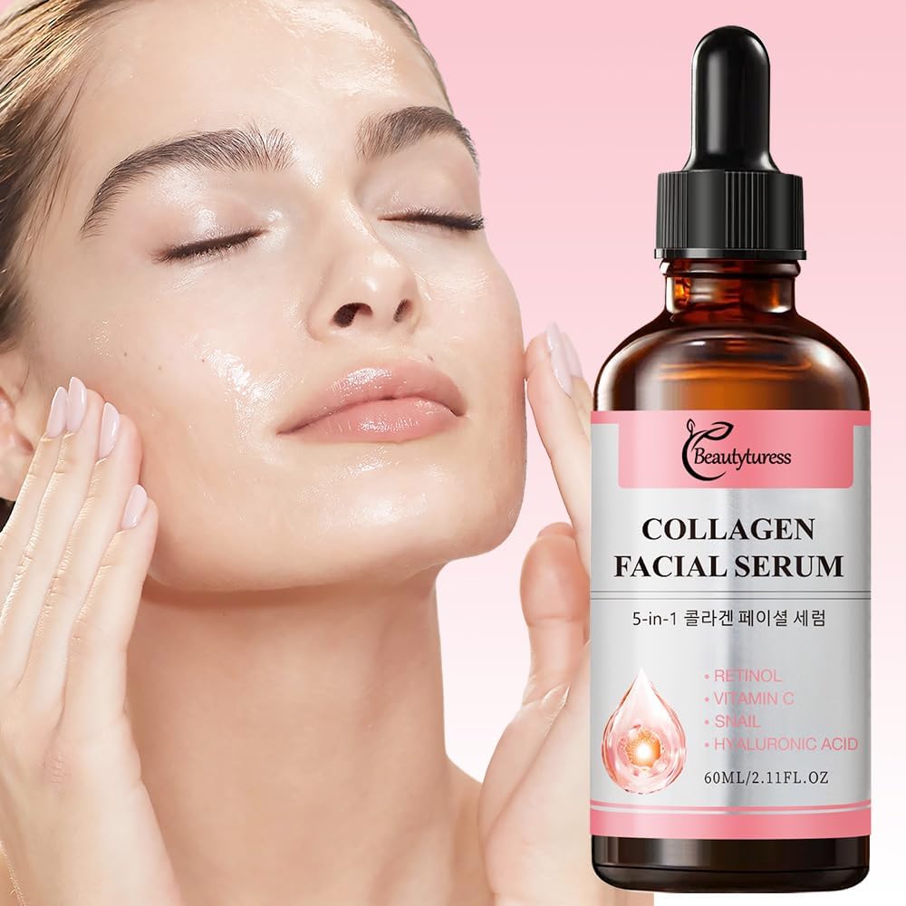 60ML Collagen Serum for Face – Collagen Boosting Anti-Aging Facial Serum for Wrinkles, Fine Lines – Skin Firming, Smoothing & Hydrating Peptides Booster – 2.02 Fl oz(60ml) 60ML Collagen Serum for Face – Collagen Boosting Anti-Aging Facial Serum for Wrinkles, Fine Lines – Skin Firming, Smoothing & Hydrating Peptides Booster – 2.02 Fl oz(60ml)