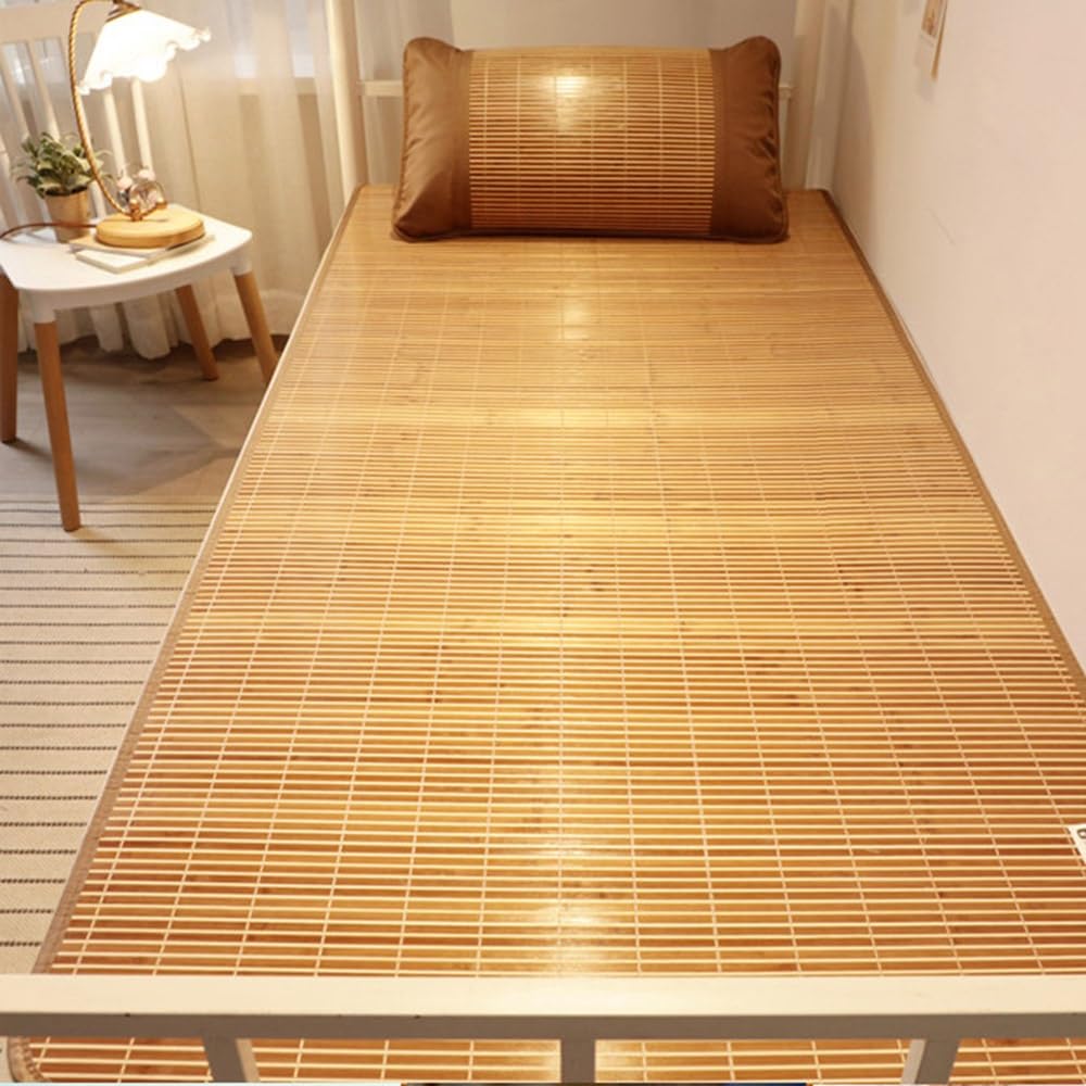 Saison D'été Matelas Bambou - Tapis De Sol Respirant À Refroidissement Nattes De Couchage D'été - Tapis De Bambou Pour Dormir Lit Simple - Pour Le Salon, Le Couloir, La Cuisine Ou Le Bureau(90x190cm)