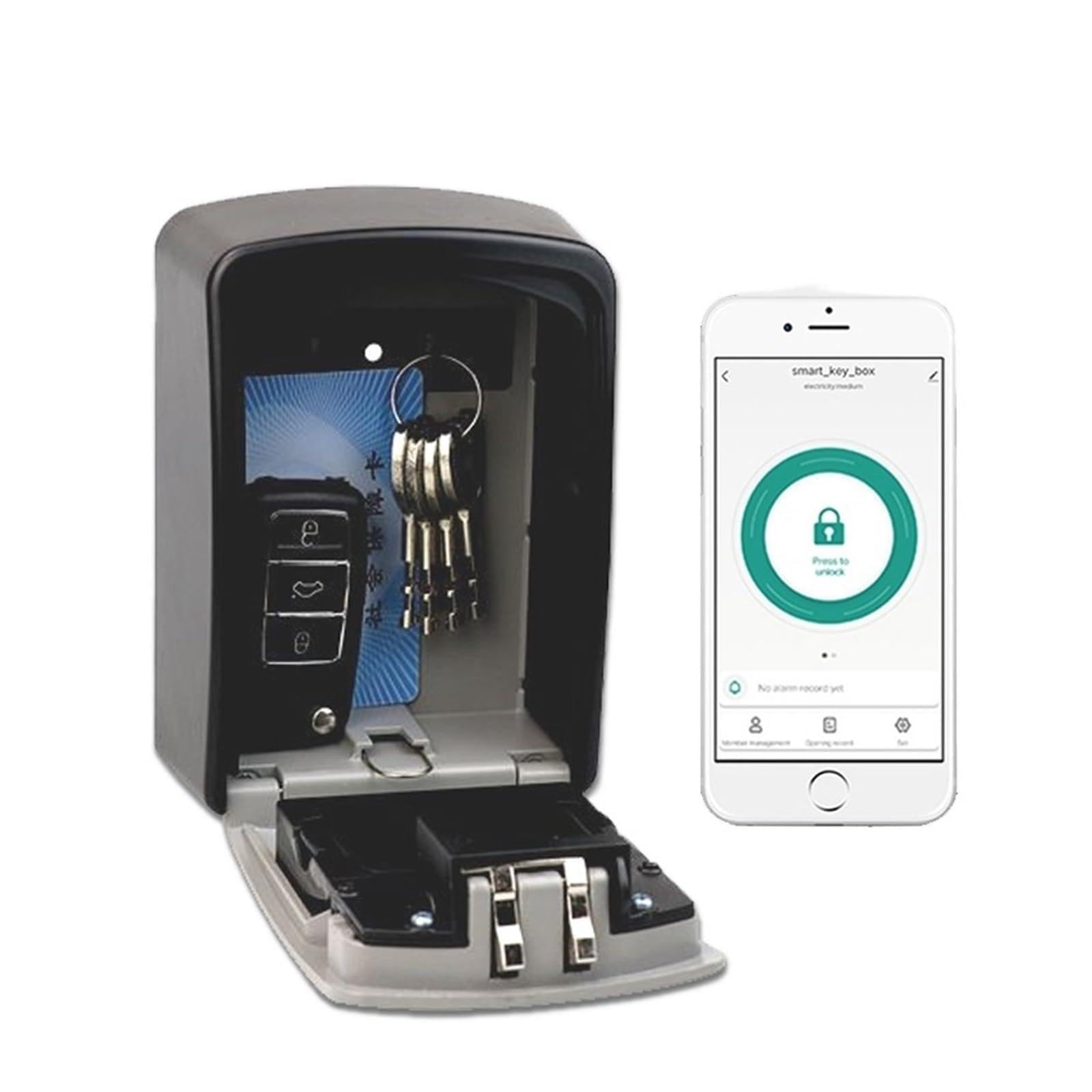 CVFRDD Security Safe Box TUYA Key Lock Box, Zinc Alloy Metal Safe Deposit Outdoor Bluetooch Password Combination Storage