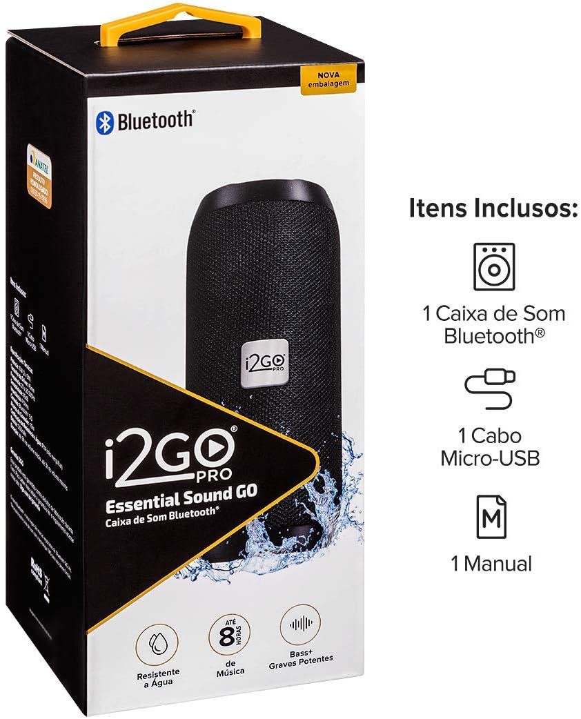 I2GO, Caixa De Som Bluetooth Essential Sound Go, 10W RMS, Resistente à Água, Preto 9 615D3lb0OeL. AC SL1200