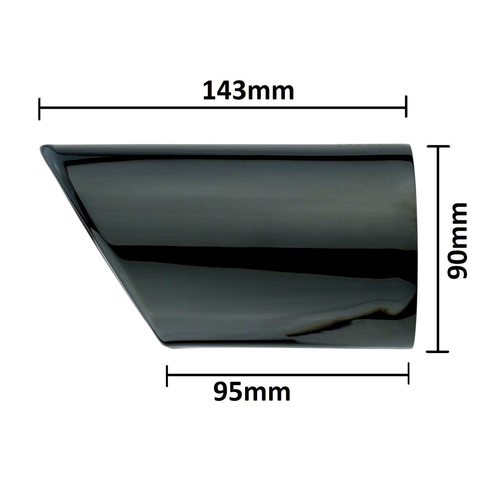L&P A297 2 Terminali di Scarico in acciaio inox lucidato a specchio e cromato, pronti all'uso