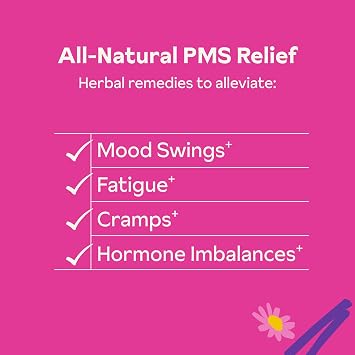 PMS Support Gummies for Women | Hormone Balance, Healthy Cycle | Relaxes Body, Reduces Cramps | Boosts Mood, Energy| Dong Quai, Peony Root, Licorice Root, Chamomile | Low Sugar Chews, 60 Gummies