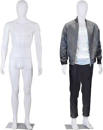 Miniatura 14 de HomGarden Maniquí femenino maniquí cuerpo completo vestido forma, 69" maniquí ajustable soporte costura vestido modelo pantalla cabeza gira vestido