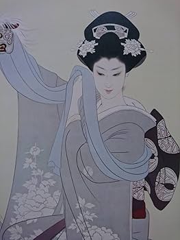 志村立美、【蛇の目】、希少な大判額装用画集より、美品、新品額装付 Amazon.co.jp: 志村 立美、鏡獅子（シテ）、入手困難、限定画版