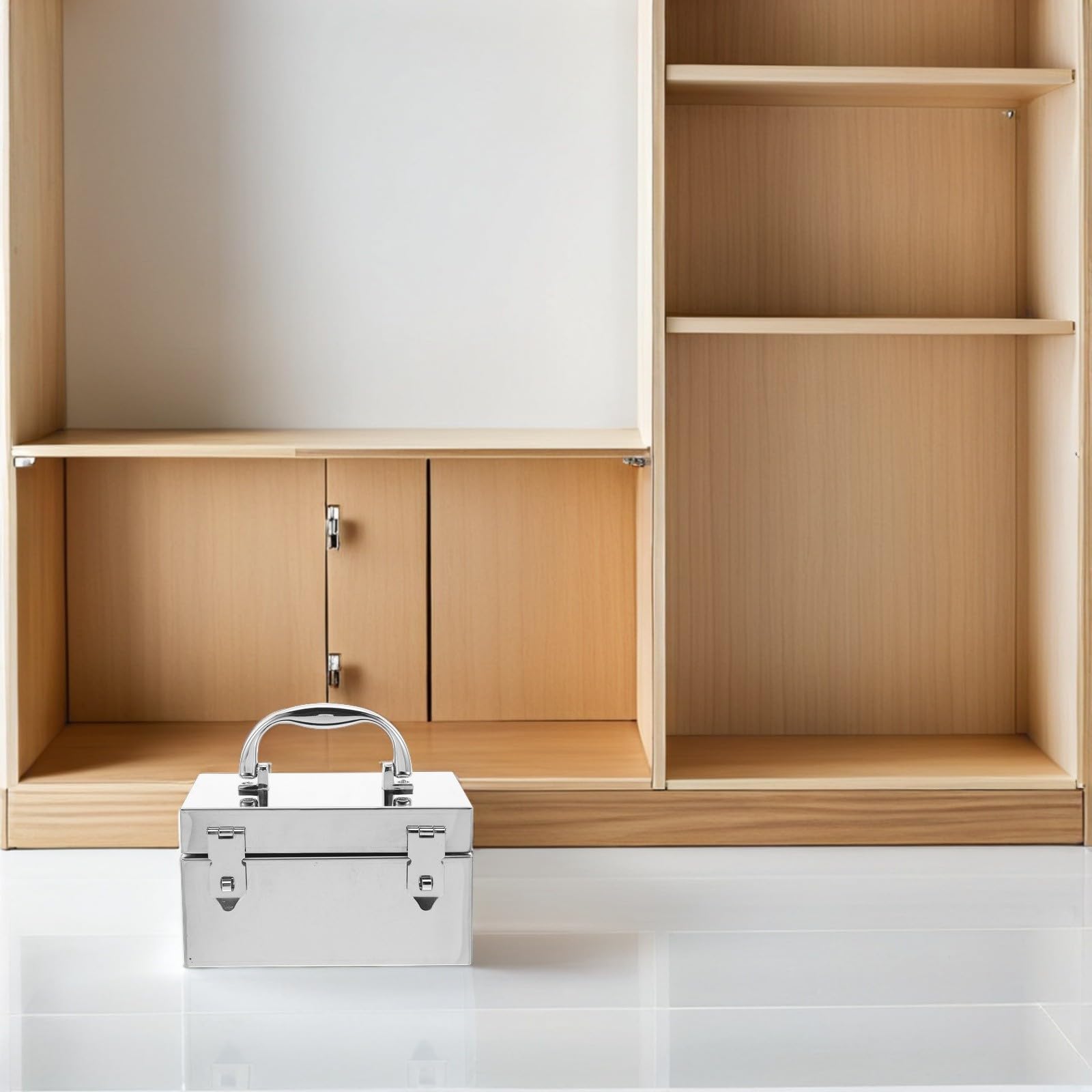 Cassetta Contanti in Acciaio Inossidabile con Serratura Sicura Scatola Porta e Attrezzi Compatta e Portatile Resistente al per Casa e Ufficio Organizzatore Versatile per Denaro
