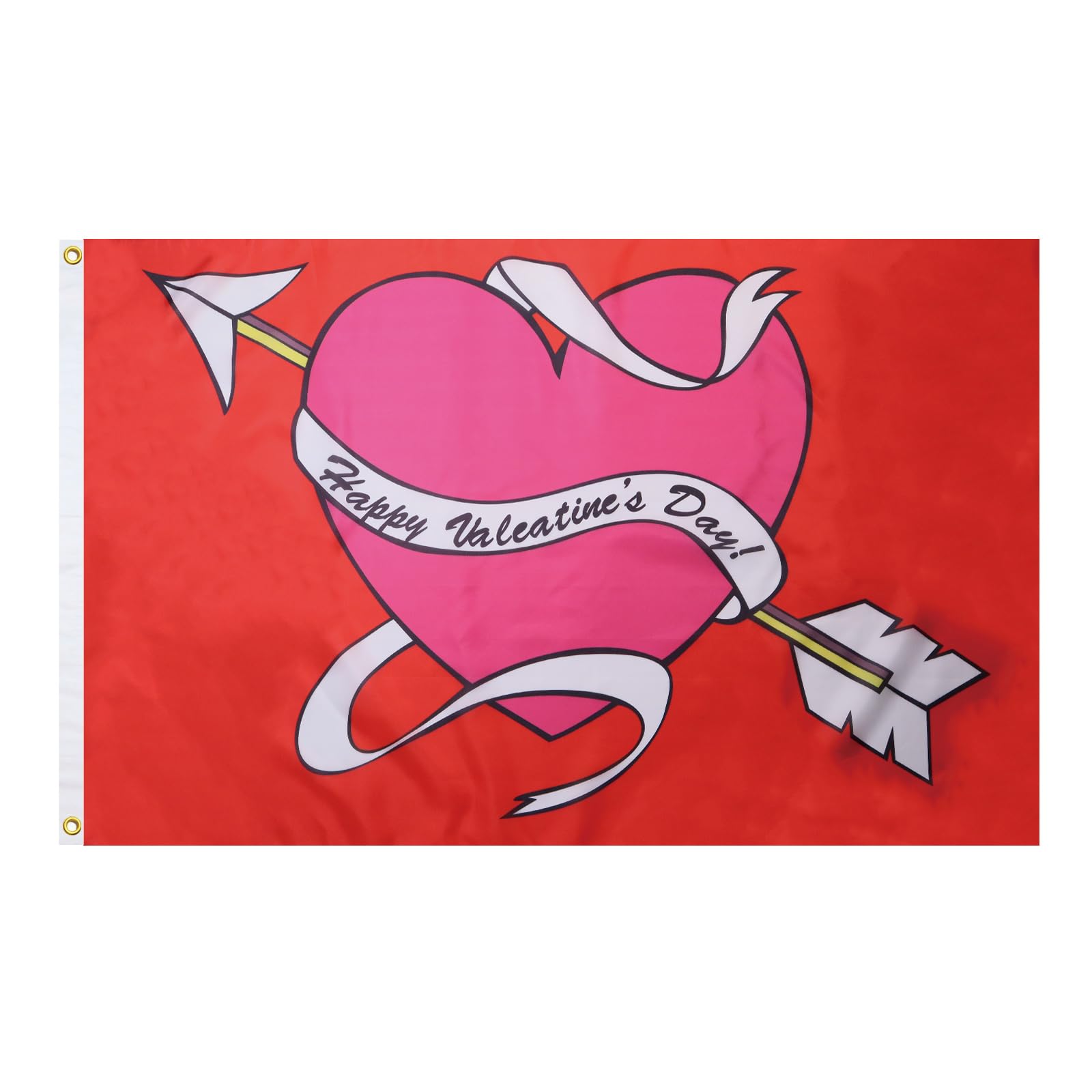 AZ FLAG - Happy Valentines Day Flag - 3x5 Ft - 100D Polyester Valentine Day Banner with Two Metal Grommets - Fade Resistant - Vivid Colors - 3' x 5' Feet - 150x90 Cm
