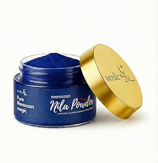 verdc - Moroccan Nila Powder | 50 GM | 100% Authentic - Brightens &amp; Evens Skin Tone | Face &amp; Body Blue Clay Mask | Traditi...
