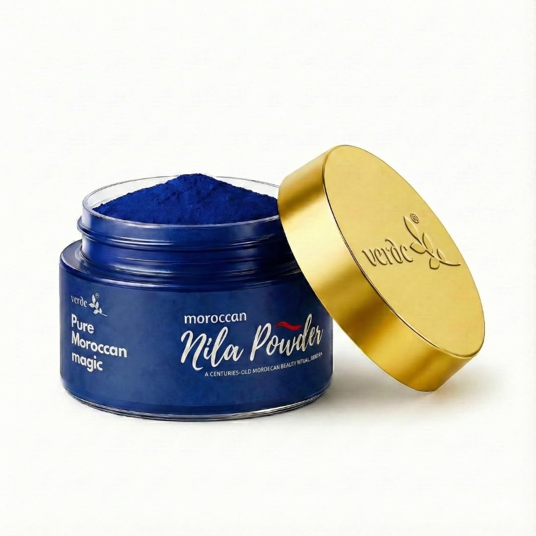 verdc - Moroccan Nila Powder | 50 GM | 100% Authentic - Brightens & Evens Skin Tone | Face & Body Blue Clay Mask | Traditional Moroccan Skincare All Skin Types