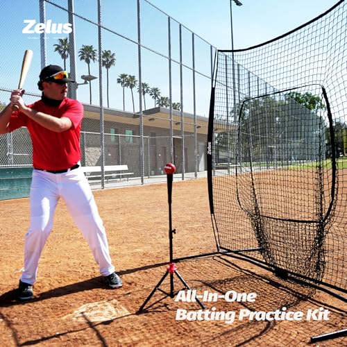 ZELUS 7x7ft Baseball Net, Baseball Softball Practice Net with Tee, Baseballs and Carry Bag for Batting Hitting and Pitching - Image 3