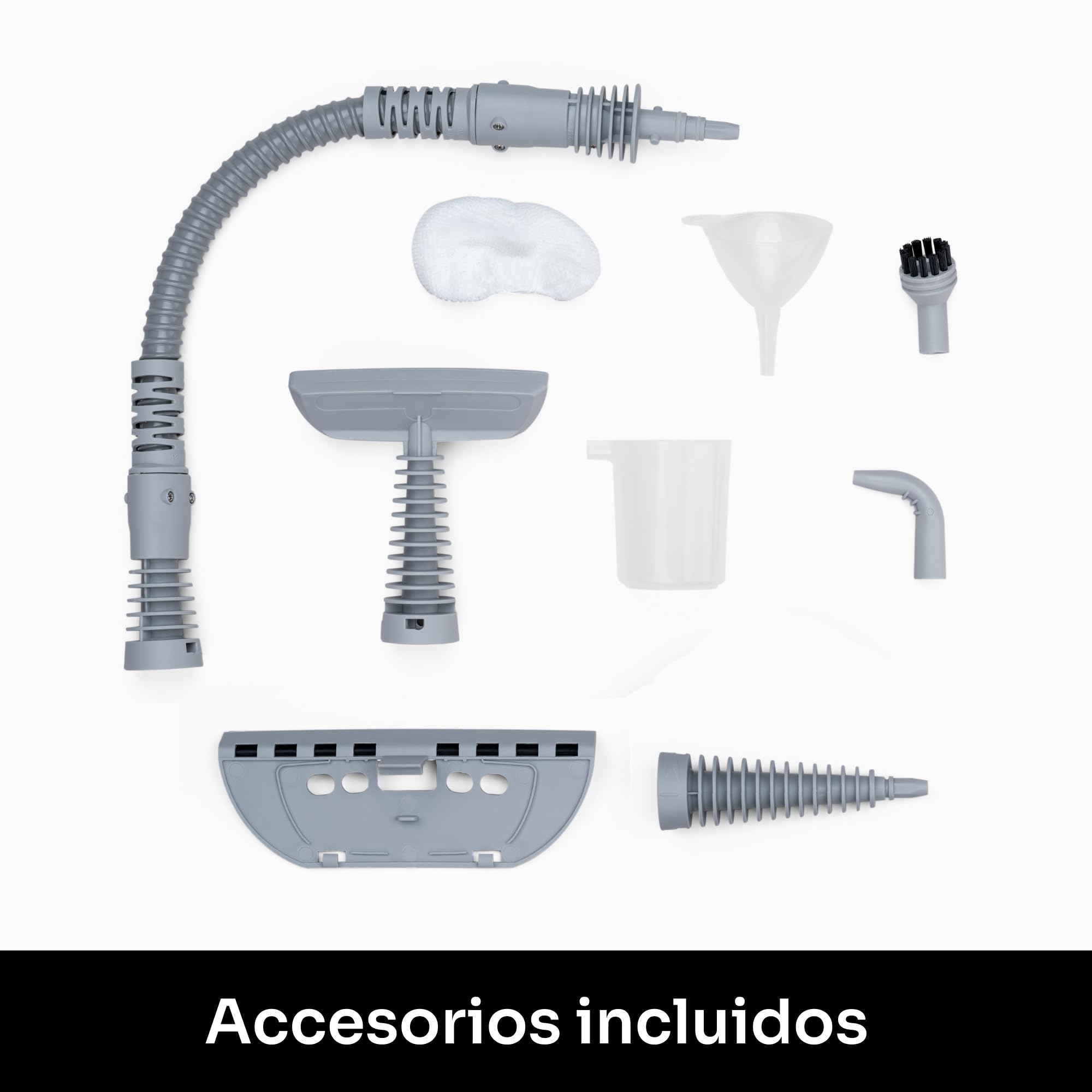 Mellerware Limpiador a Vapor de Mano Fush! 1050W Vaporeta de Limpieza Hogar 380mL 9 Accesorios