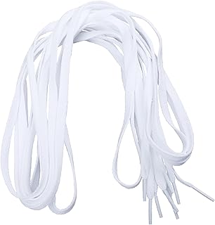 2 pares de cadarços de poliéster com 8 mm de largura, cadarços casuais, cadarço de lona, tênis de corrida, tênis de botas branco