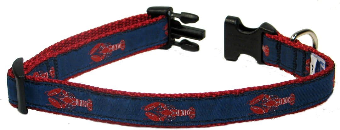 Preston "Red Lobster" Dog Collar, SMALL Dogs, 3/4 Inch Width (SMALL, 3/4 Inch Width)