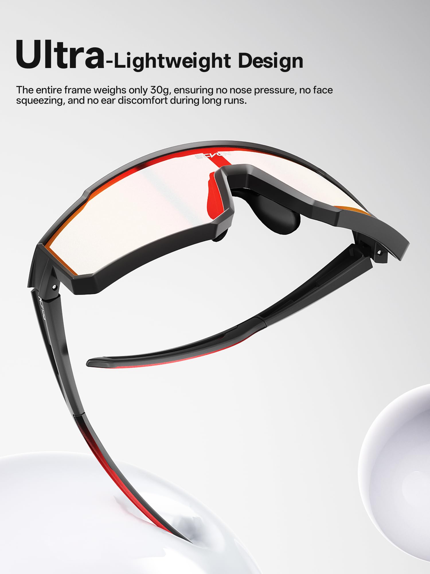 SCVCN Lunettes de cyclisme pour homme et femme, lunettes de vélo enveloppantes 31,6 g avec verres colorés ou photochromiques, protection UV400 pour route et VTT