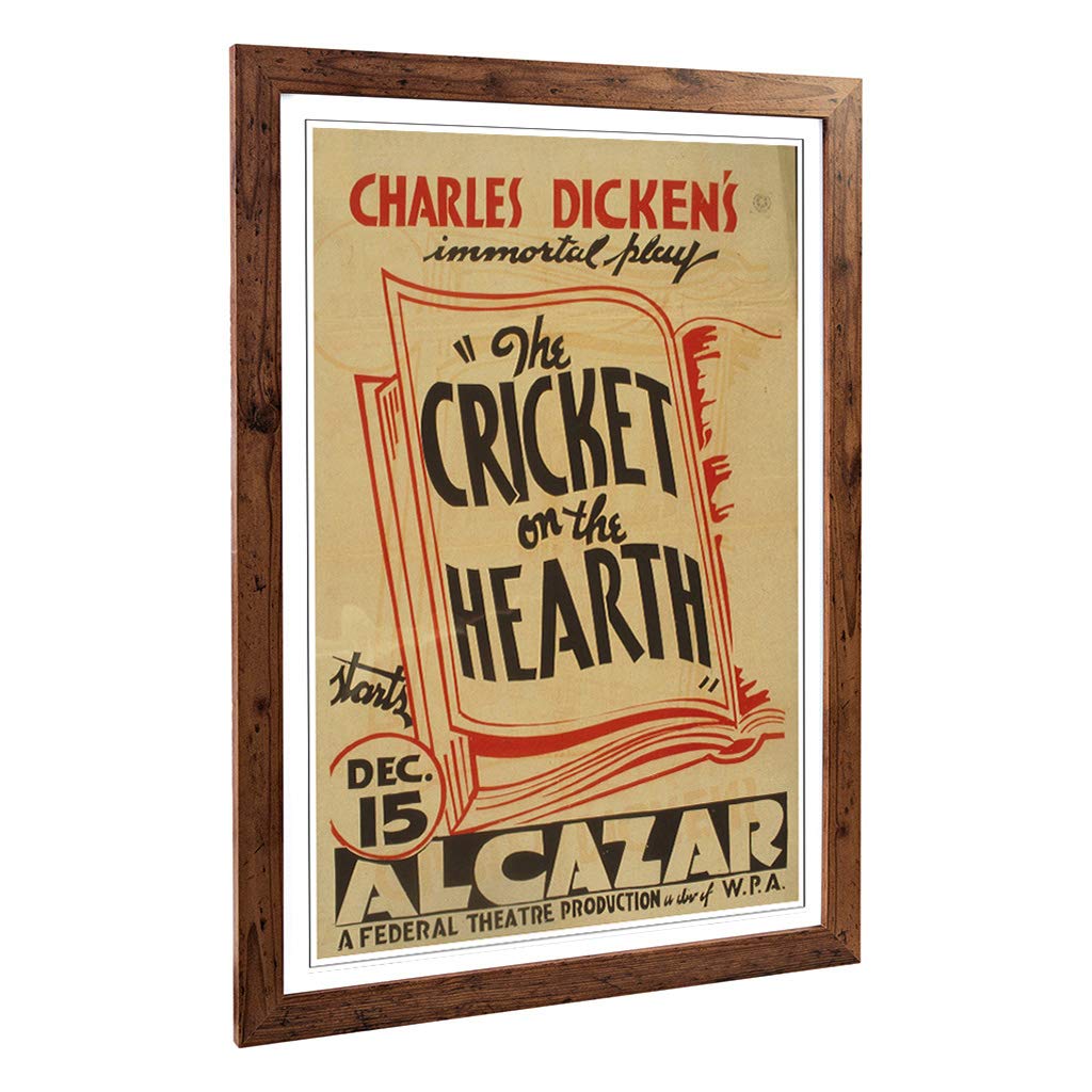 Big Box Art Framed Print of Vintage WPA Poster Cricket on The Hearth Design | Wall Art Picture | Home Decor for Kitchen, Living Room, Bedroom, Hallway, Walnut, A2 / 24.5x18 Inch / 62x45cm