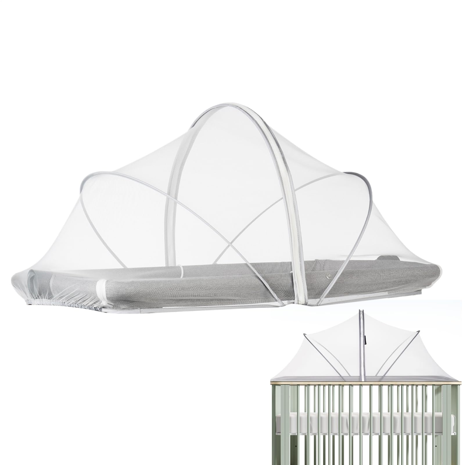 Mosquitera Plegable para Bebé, Mosquitera De Verano para Cuna De Bebé, Mosquitera De Malla Anticaídas para Cuna, Mosquitera Emergente para Interiores Y Exteriores