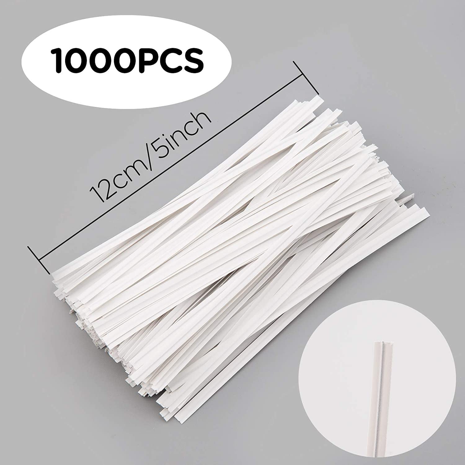 Luter - Lote de 1000 corbatas de papel (12 cm), color blanco