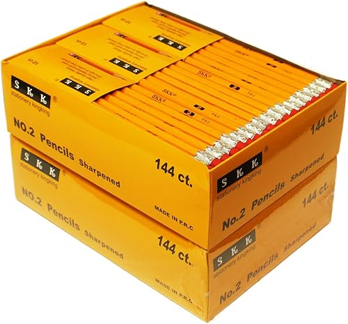 Lápices preafilados, lápices afilados con goma de borrar, lápiz n.2 HB, 144 caja, Anaranjado