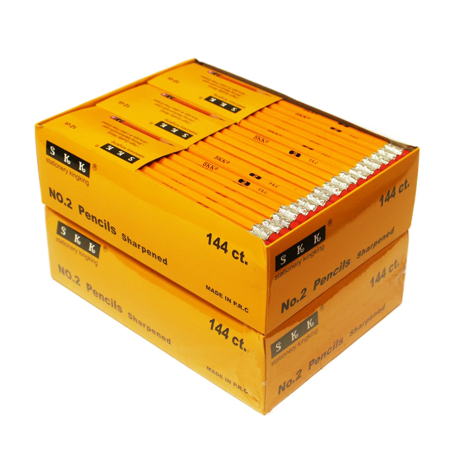 skkstationery pre-sharpened lápices, lápices afilada con goma de borrar, # 2 HB lápiz, 144/Box.