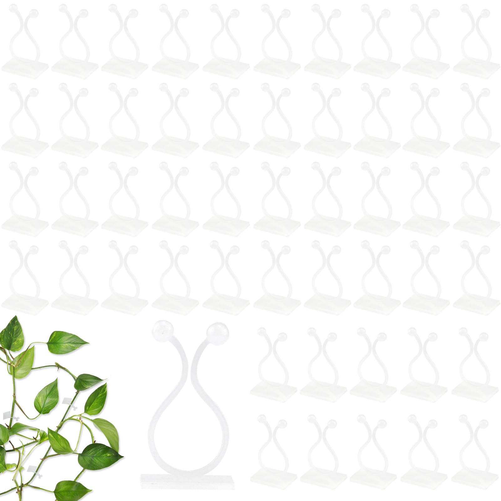 GMMG Pflanzenclips Kletterpflanzen Pflanzen Wand Clip Selbstklebender Befestigung Clip Pflanzenklammern Klein kletterpflanzen Clips Wandbefestigungs Clips für Gardening Plant Support(50 Pcs)