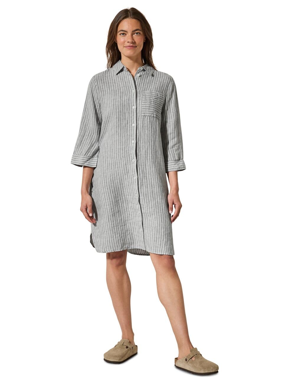 Cecil Damen Gestreiftes Leinenkleid