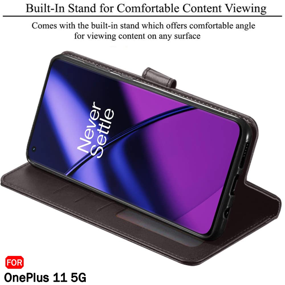OnePlus 11 5G Flip Case - Leather Wallet Stand -4