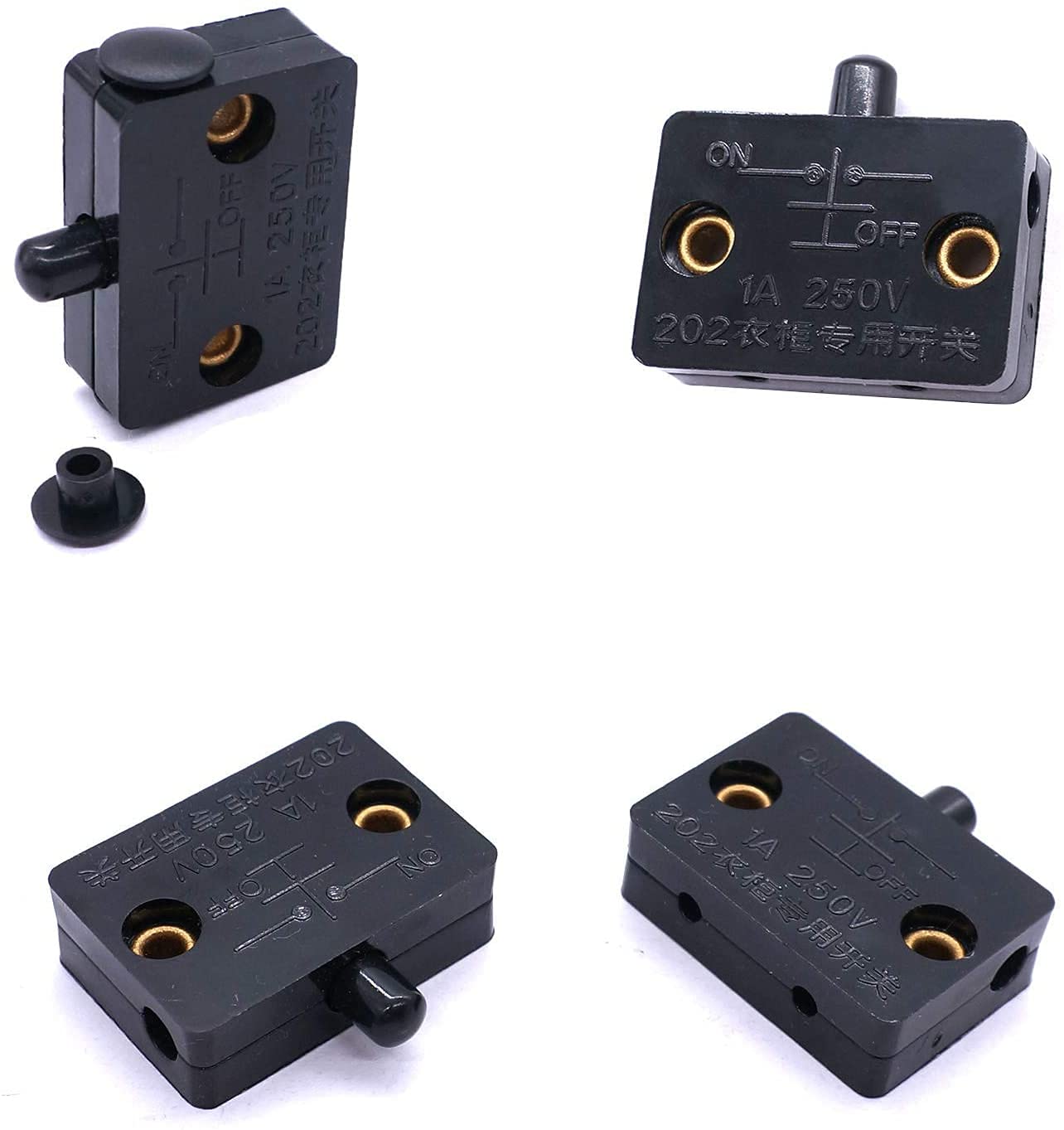 2 piezas negro armario lámpara interruptor táctil armario interruptor automático puerta cajones apertura en cierre puerta para 12 V 24 V 110 V (color: Svart)