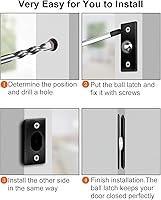 Vista 5 de Jiayi - Juego de 2 accesorios para puerta de armario, cierre de bola para puerta francesa, cierre de bola para la parte superior de la puerta