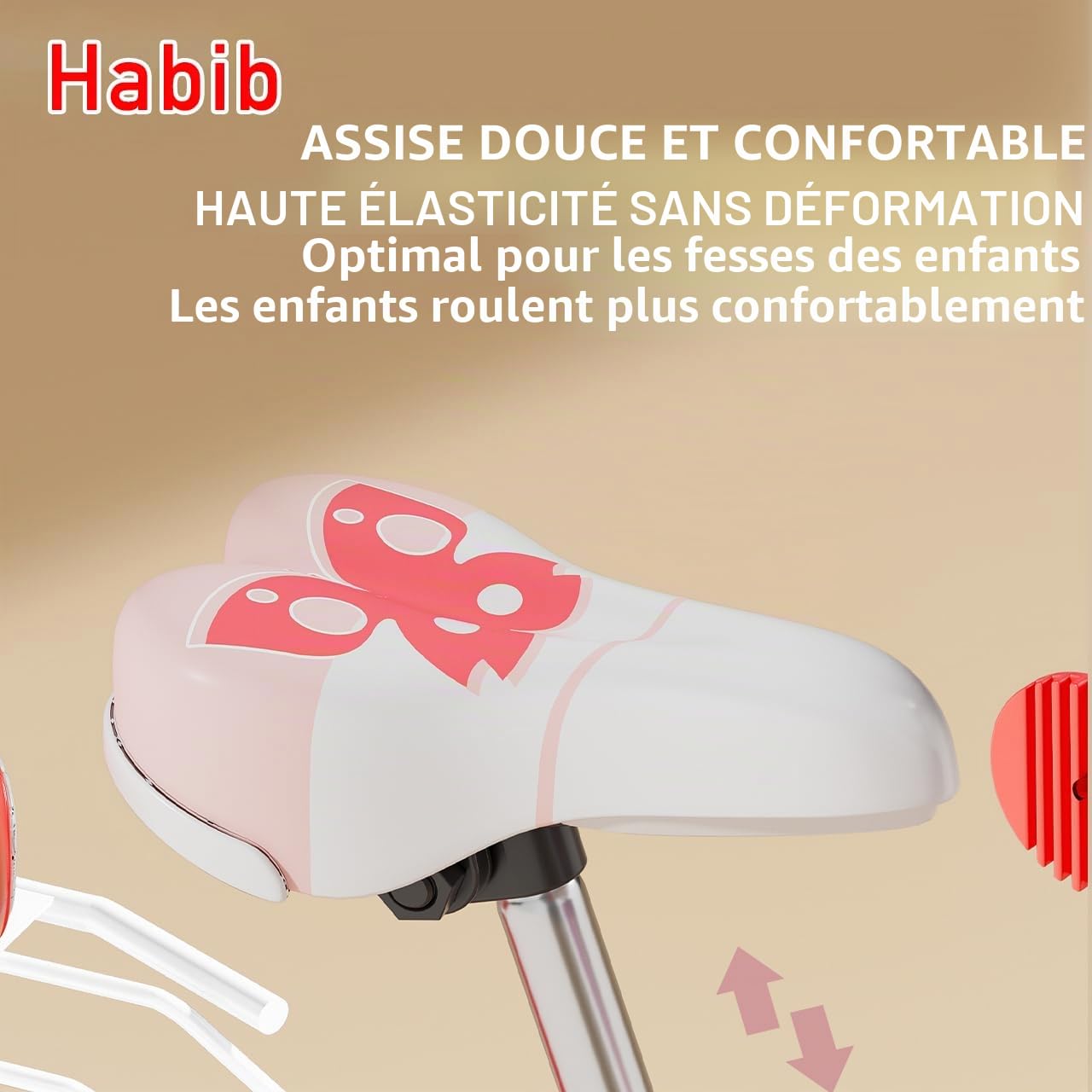 Habib Gruppe Vélo fille édition princesse 16 pouces | Kit complet avec panier, gourde, kit de protection et pompe | Vélo enfant avec roues stabilisatrices et double système de freinage pour fille de 3