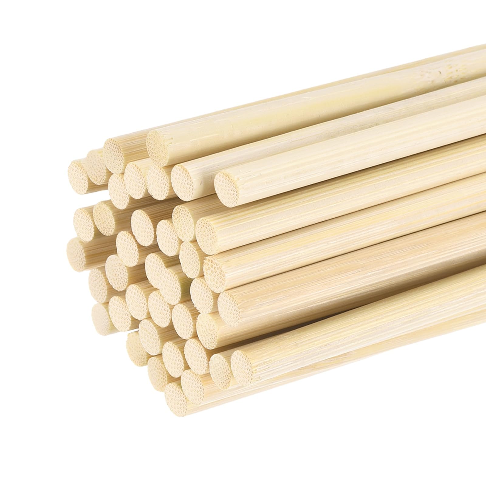 sourcing map 40Pcs Wooden Dowel Rods, 1/4 x 15.7 Inch Round Dowel Rod Wood Sticks Bamboo Stick for Arts Crafts Photo Booth Props DIY Building Model