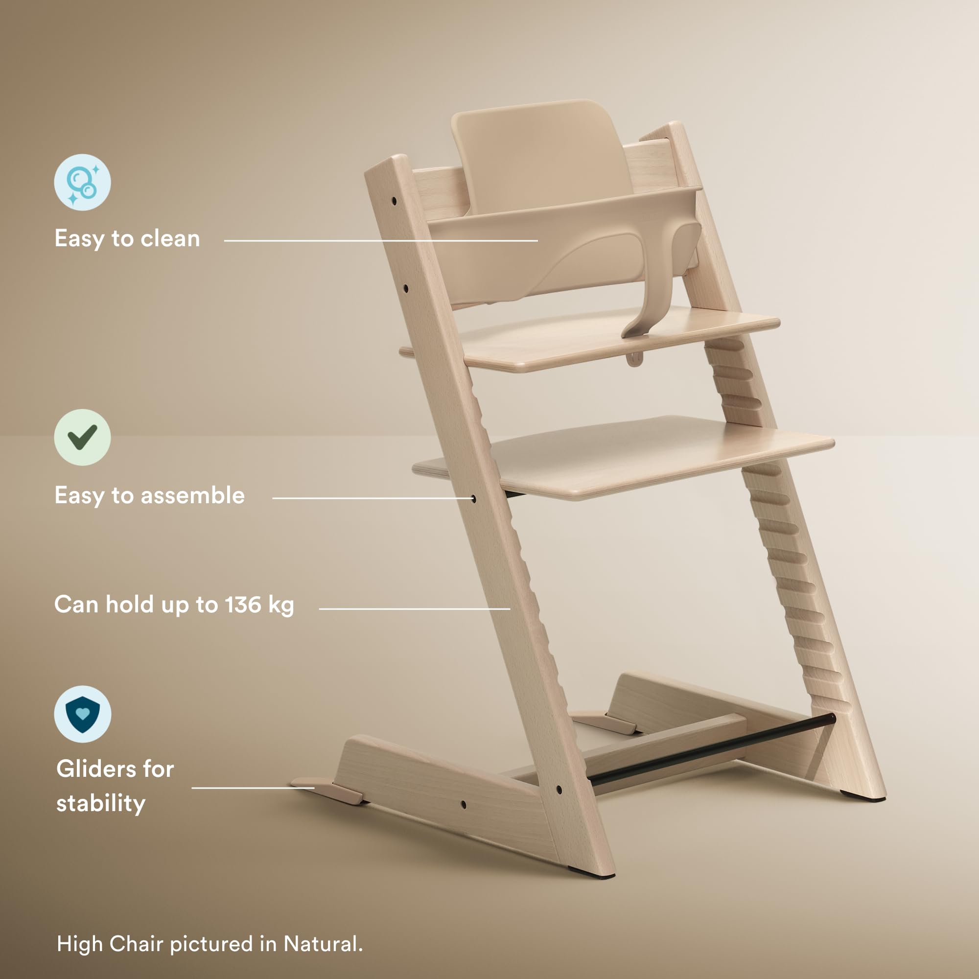 Stokke Tripp Trapp Baby High Chair - Includes Baby Feeding Chair + Baby Set2 for Children 6-36 Months - Adjustable, Ergonomic & Easy to Clean - Black