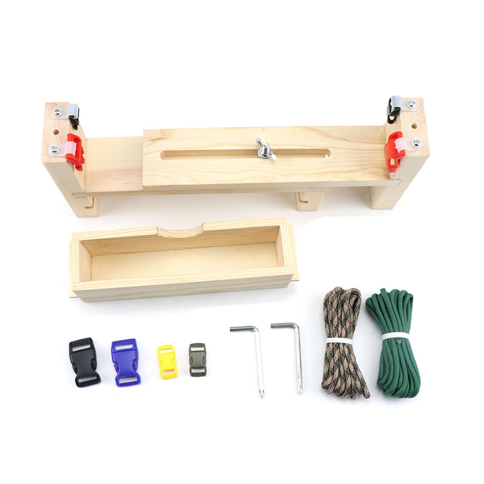 Kalttoy Multicolor Paracord Weaving Wood Stand Kits For Craft Enthusiasts Wristband Maker With 2 Clamp Braiding Tool Wood Weaving Stand