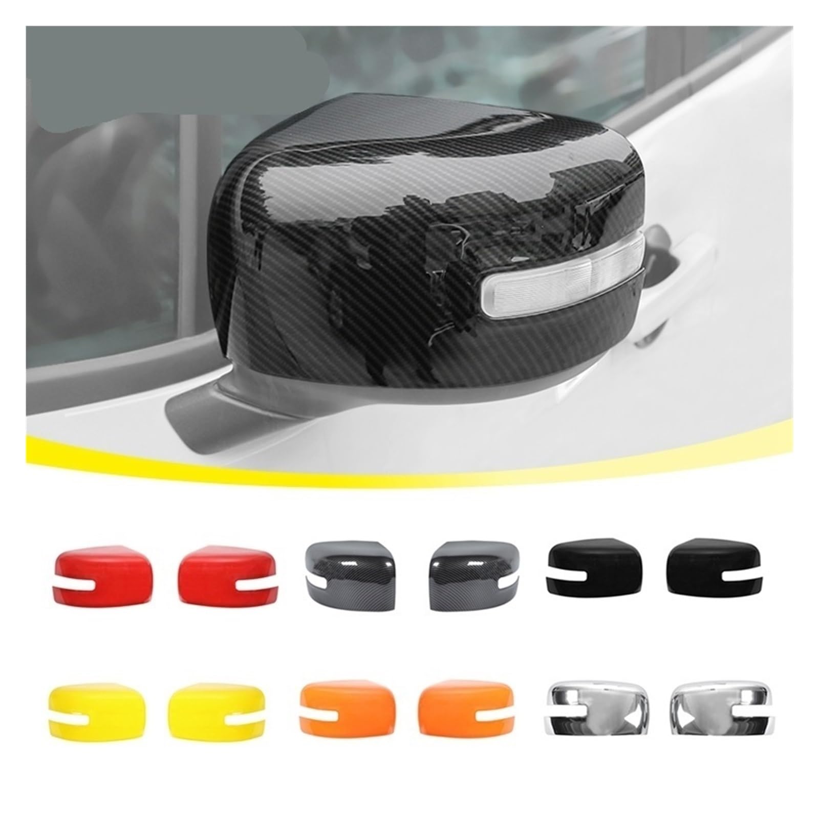 Coque Rétroviseur Carbone Rouge Pour Jeep Renegade 2016-2023 - Set Décoration Extérieur Miroir ABS