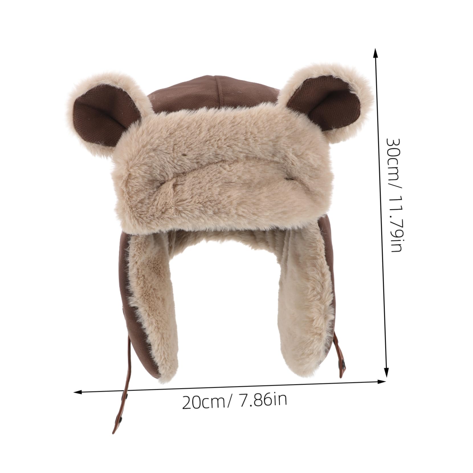 Gogogmee Adorable Bear Ears Plush Winter Hat for Women Thick Earflap Ski Cap for Outdoor Activities Warm and Comfortable Trapper Hat Coffee