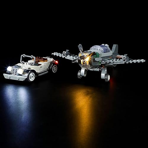 Kit de luces LED compatible con Lego Fighter Plane Chase, para Indiana Jones 77012 (juego de modelos no incluidos)