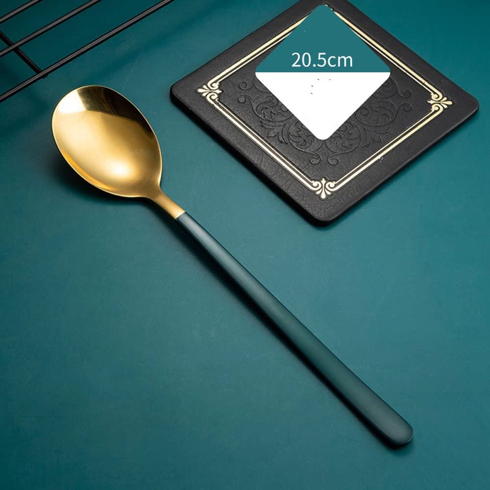 Cucharas de Café, Té Cuchara horquís Portátil Tenedor de café Sopa de café Scoop Flatware Mango Largo Cubiertos Cocina Cocina Vajilla Cuchara para Cocinar，Cuchara de Sopa (Quantity : 6)