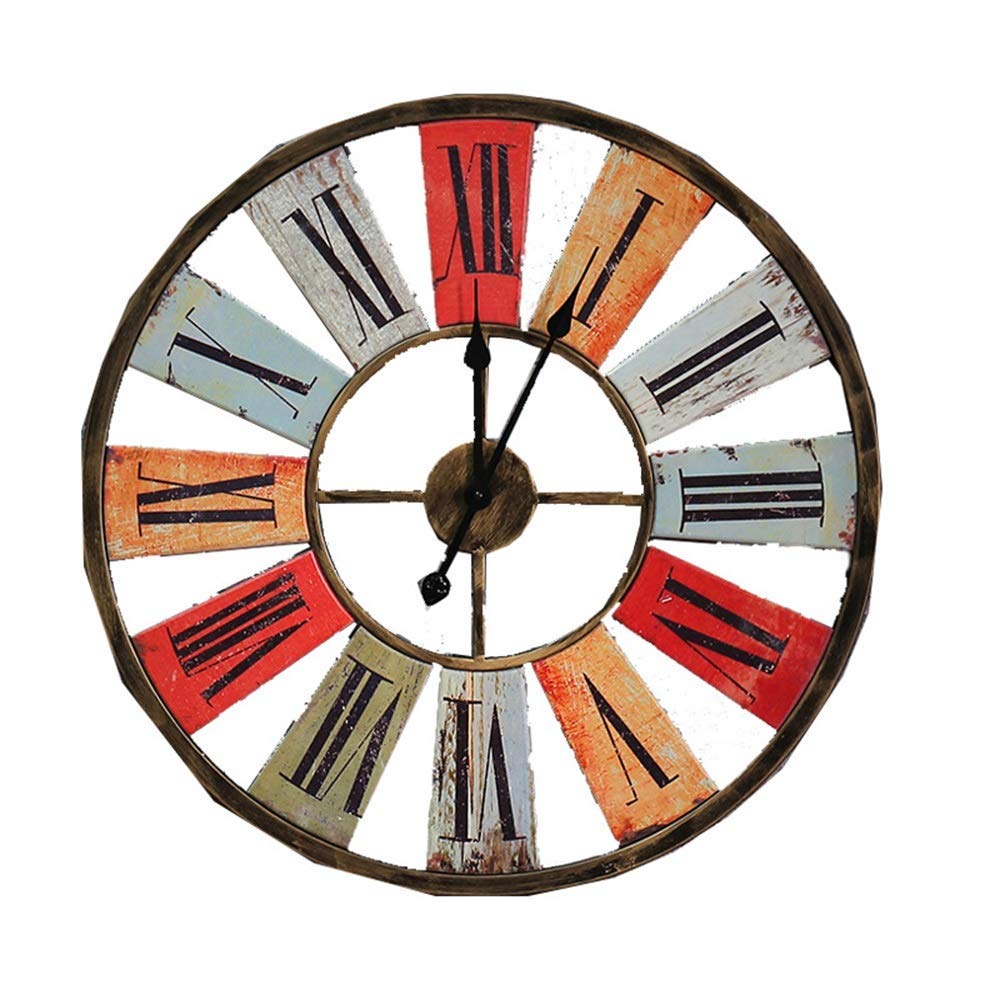 Horloge murale fer forgé vintage 68cm style industriel loft