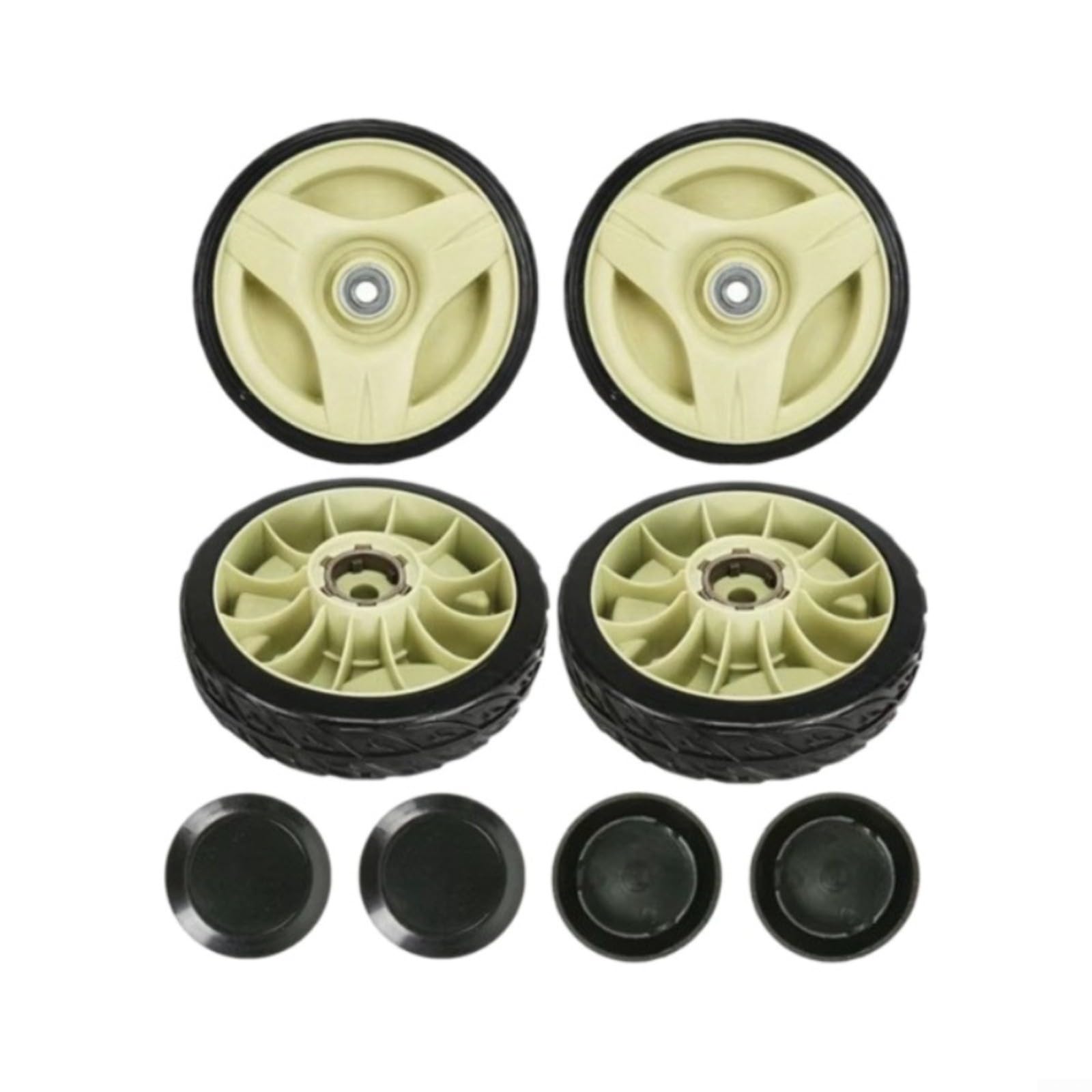 Cortacésped ruedas traseras 7-3/4 pulgadas, 200 x 50 mm, de metal y plástico con rodamientos de bolas dobles, apto para Honda HRU196M1/HRU197M1/HRU214/HRU216M2, sustituye al OEM 42810-VJ9-000(As shown