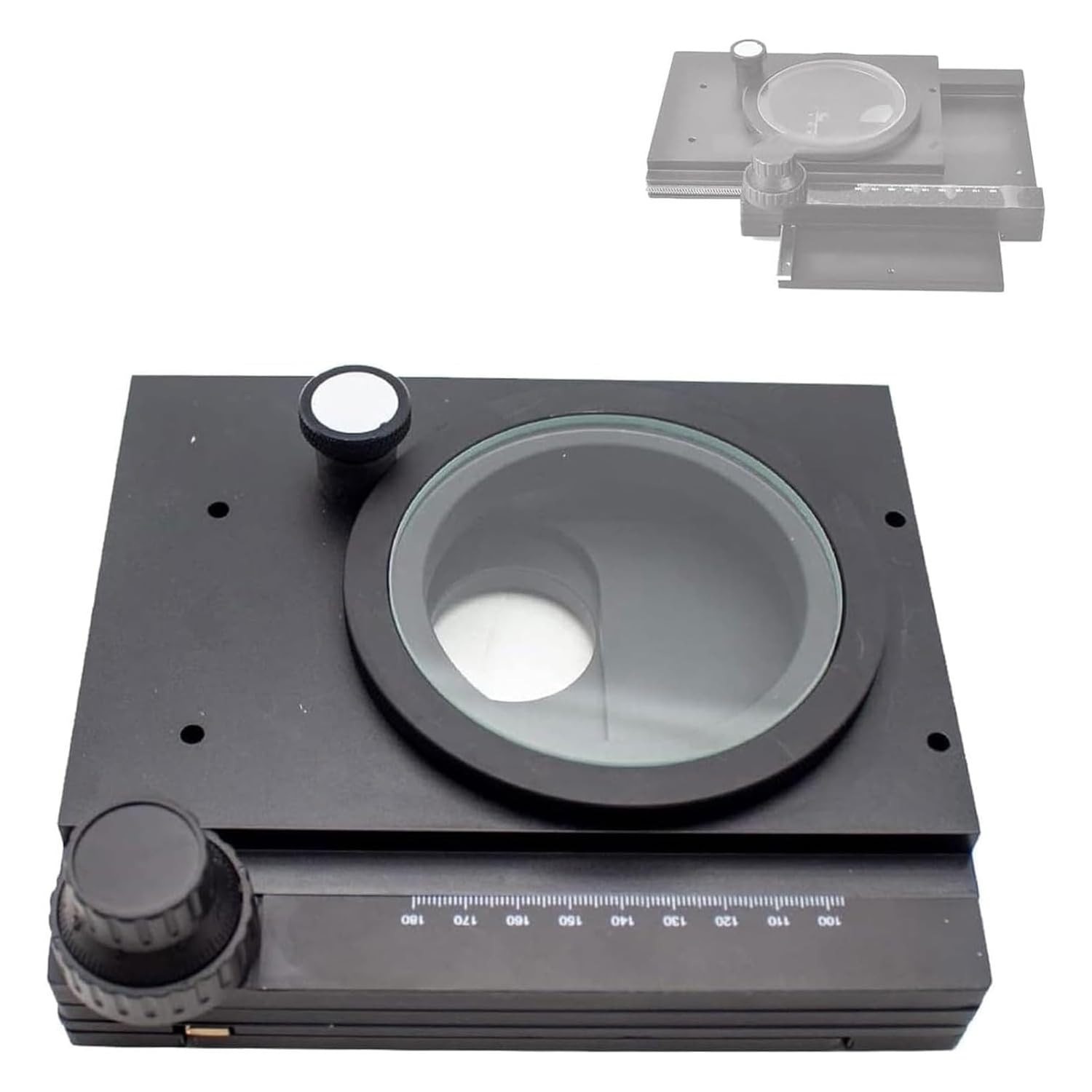 OSPSHPG Microscope XY Stage Platform, Manual Rotating Stage, Precision Positioning, Z/A Axis with 60×55mm Travel, 360° Rotatable Z Axis, for Macro Micro Photography Use