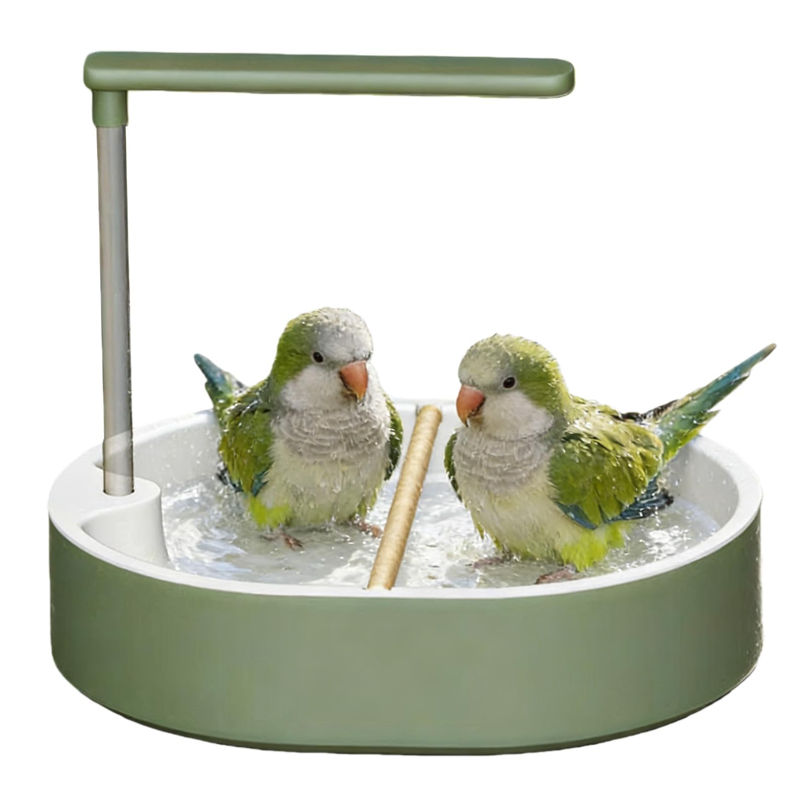 Baignoire Oiseaux, Bain de volière Universel pour Oiseaux, Fontaine de Douche Automatique pour perruches, Grand Bain pour Perroquet, Baignoire à Eau circulante pour Perruches,Conures,Cacatoès (Vert)