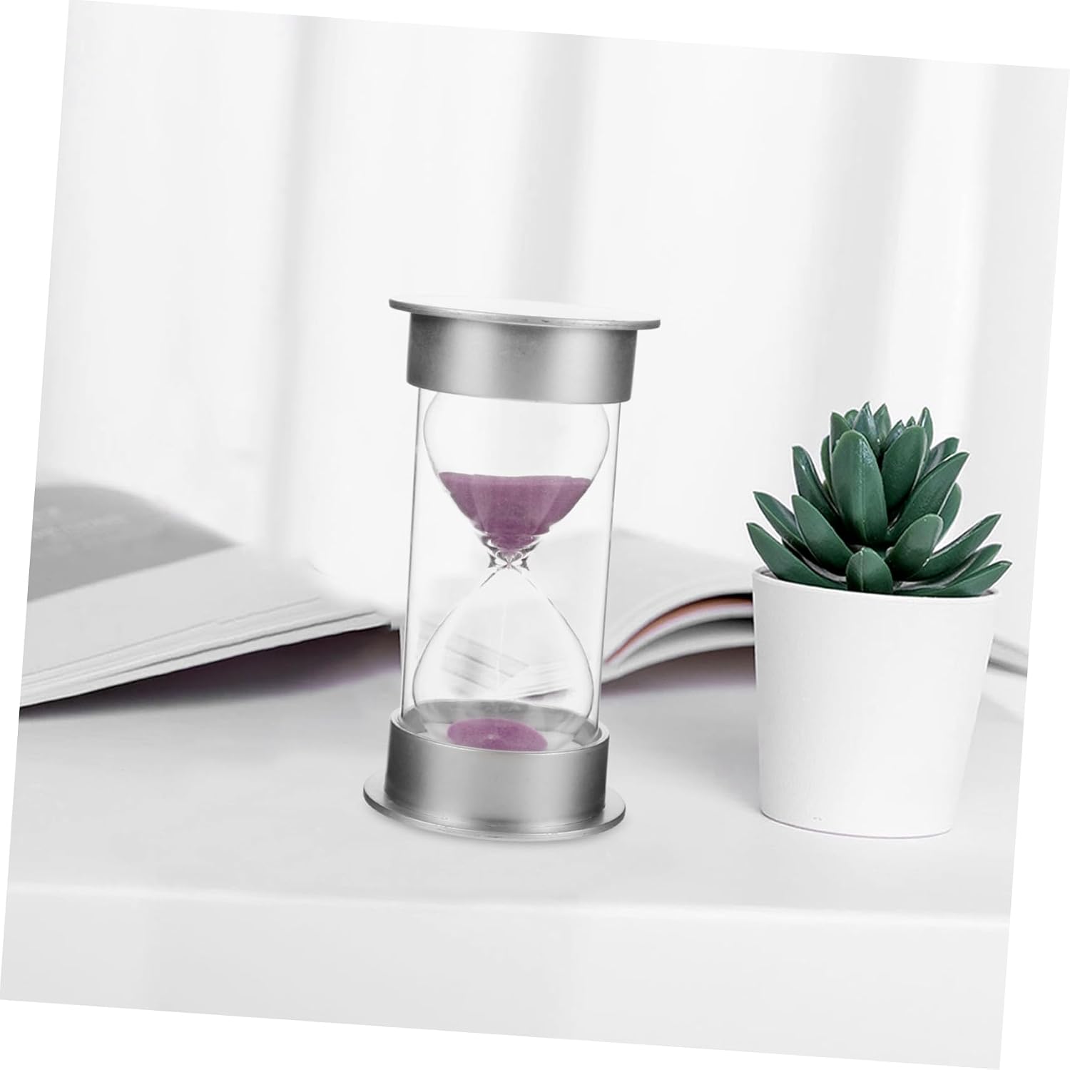 Kisangel 2Pcs Hourglass Timer Decorative Sand Clock for Home Office Multi Functional Sand Timer for Cooking Learning and Sports Durable High Borosilicate
