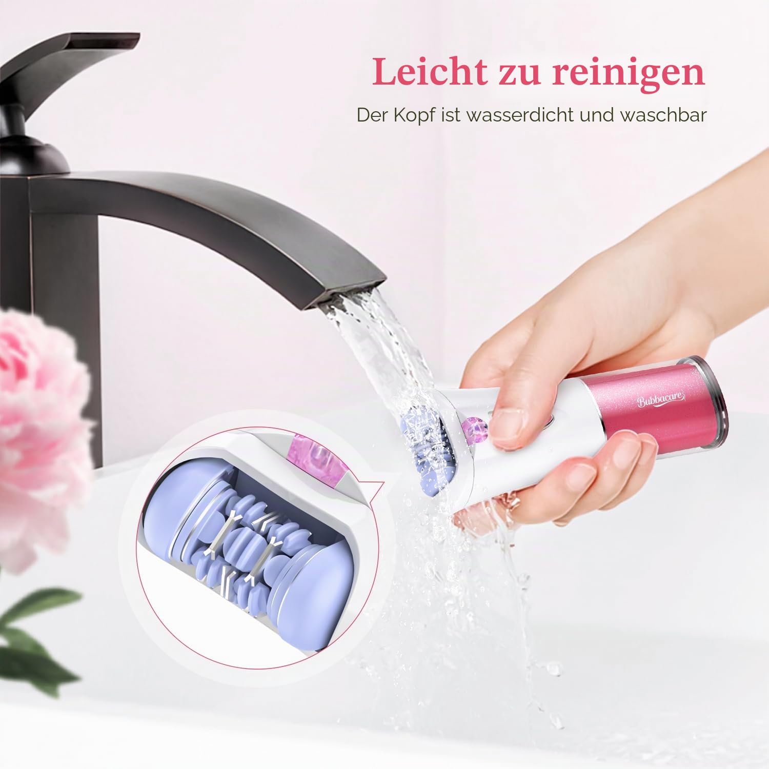 Epilierer Damen Gesicht, Gesichtsepilierer mit LED-Licht, Epilierer Damen Geeignet für Körper, Wangen, Kinn, Arme, Bikinizone