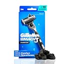 Gillette Mach3 Charcoal Razor For Men With New Enhanced Lubrastrip With A Touch Of Charcoal For A Close Shave |Sensitive Skin Type| Face Razor Men | Metal Handle With Ergonomic Grip gallery image