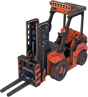 Wooden Forklift Truck Model 3D Wooden Puzzle for Adult 113pcs Engineering Vehicle Building Kit