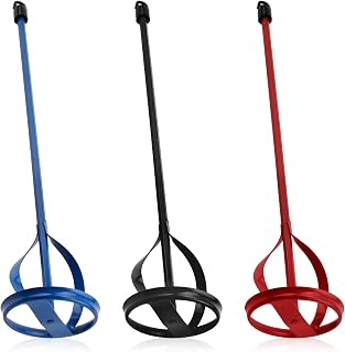 Bmpzery 3-Pack Paint Mixers for Drill - Non-Slip Hex Head Stirrers for Paint, Plaster, Mortar, Grout (Red, Blue, Black)