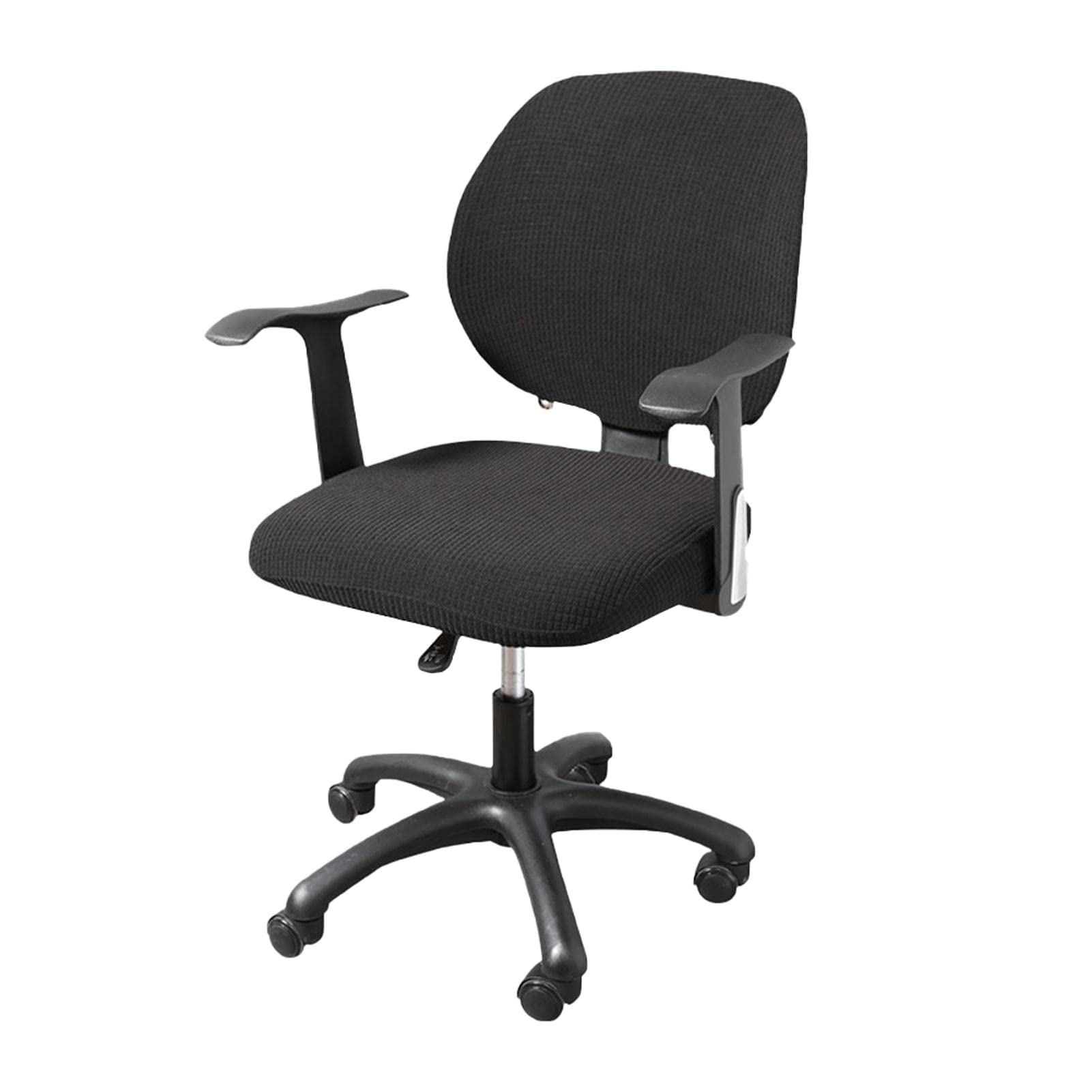 YCSHIPO 2 Piece Office Chair Cover Stretchable Computer Cover Washable for Desk Rotating and Backrest, free size（ not a chair, it's a chair cover）(COLOR:Black)