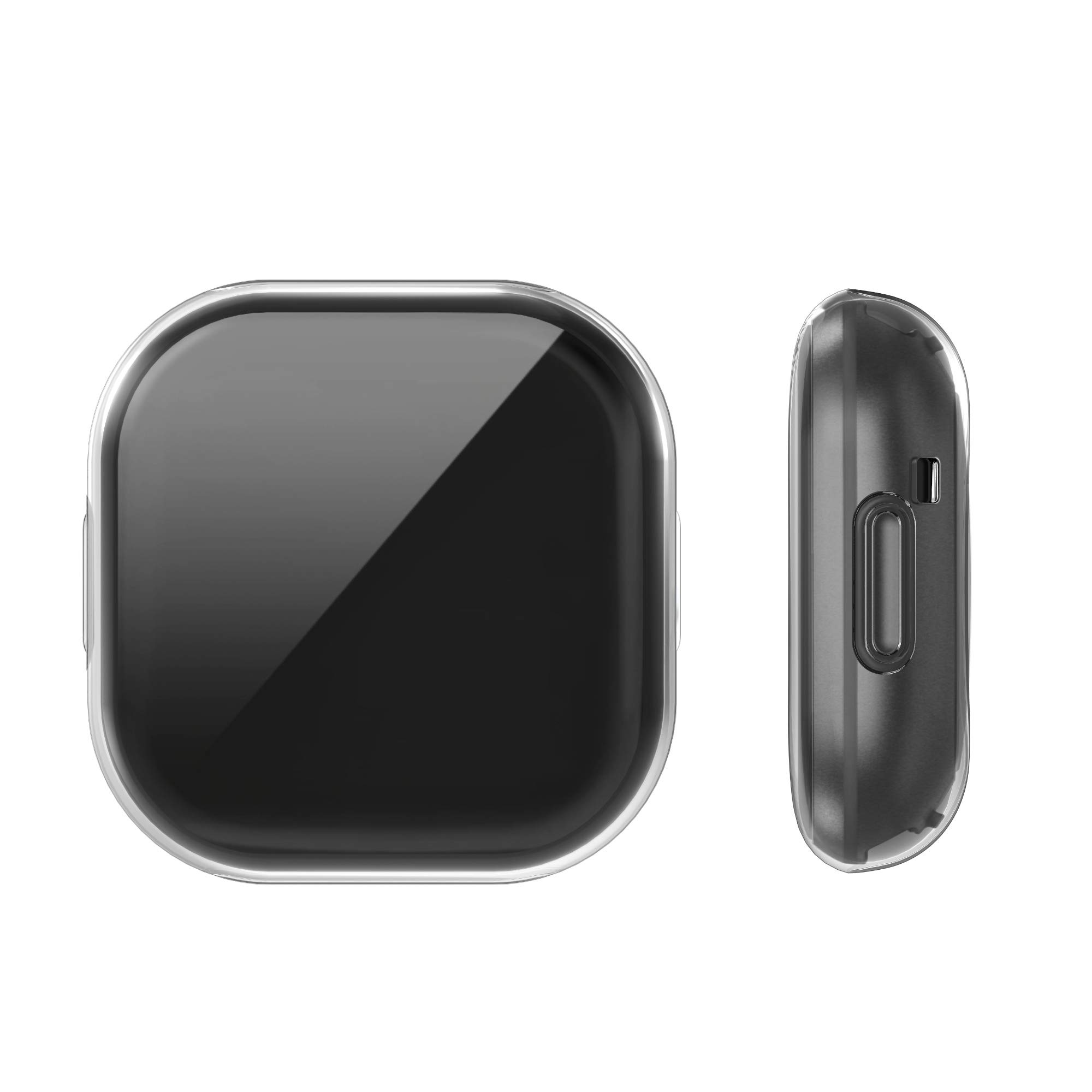 kwmobile Etui kompatybilne z Fitbit Versa 3/Sense Case, 2 x silikonowe etui na monitor aktywności, z TPU, przezroczyste